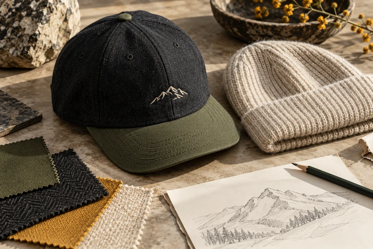 Cappellino e berretto: filati, ricamo e dettagli